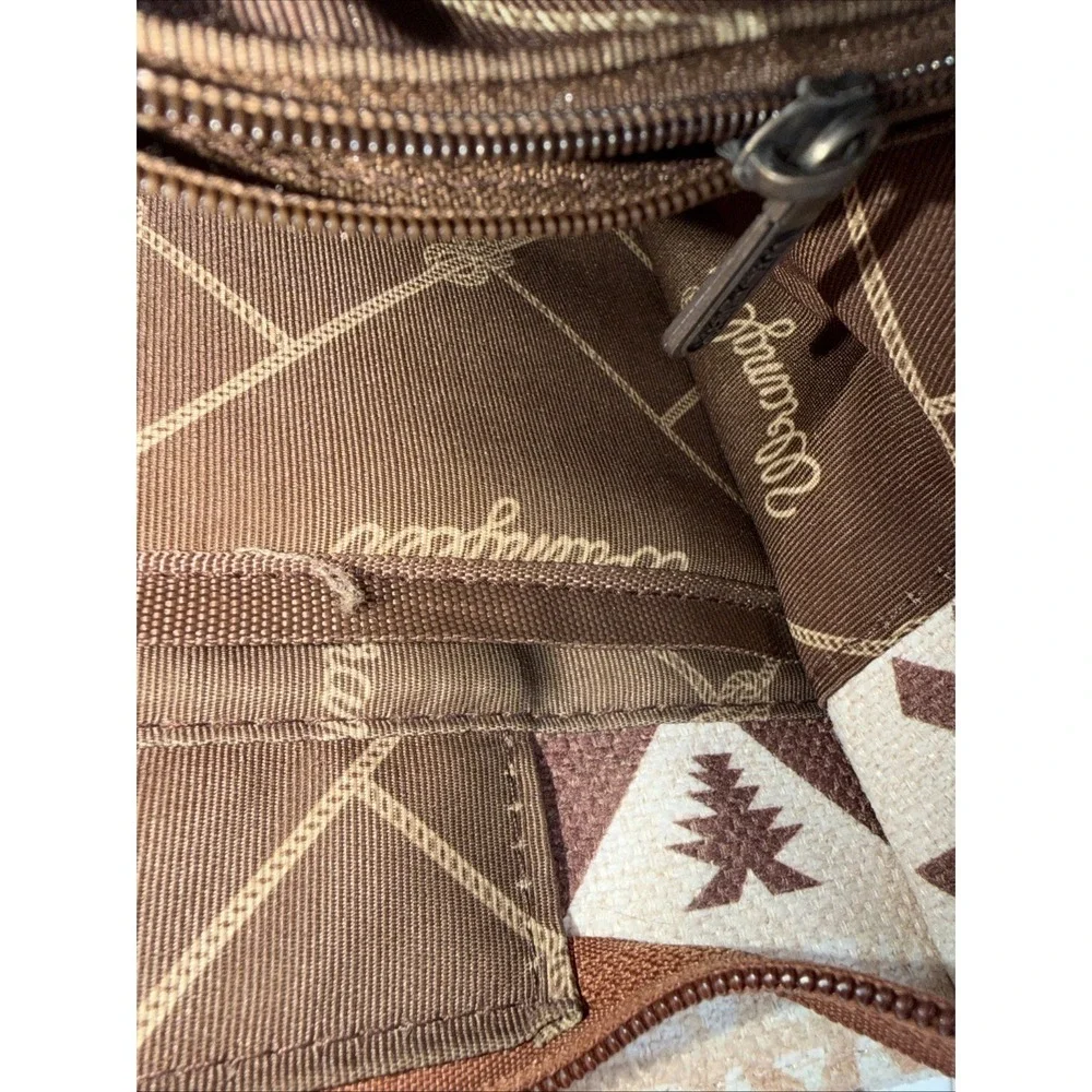 Wrangler Western Aztec Pattern Tote Bag Brown Beige Top Handle & Strap Women - Picture 14 of 16